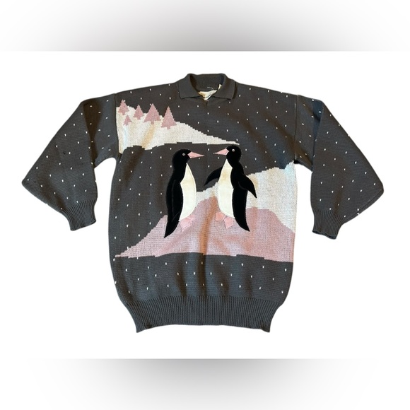 Penguin vintage, Pattern Gray Sweater, medium - Picture 7 of 13